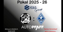 MFV I: Infos zum Spiel MFV – SV Waldhof Mannheim 3.Runde bfv-Pokal